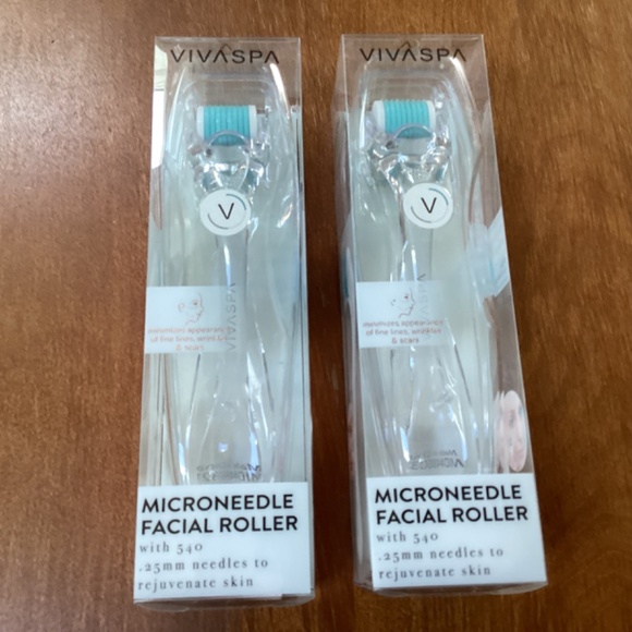 Vivaspa Beauty Redefined Microneedle Facial Roller Bundle of 2 New - Picture 3 of 12